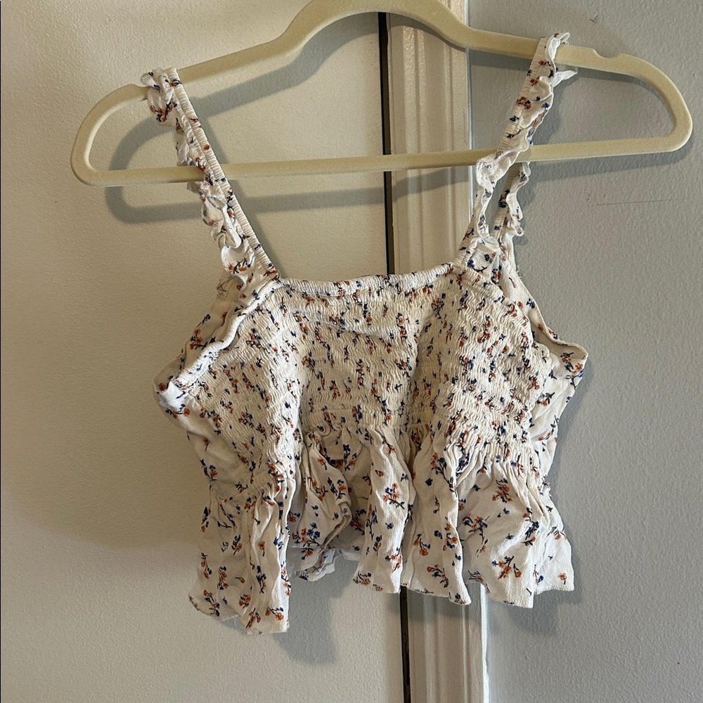 Floral Ruffle Cropped Tank Top - Picture 6 of 6